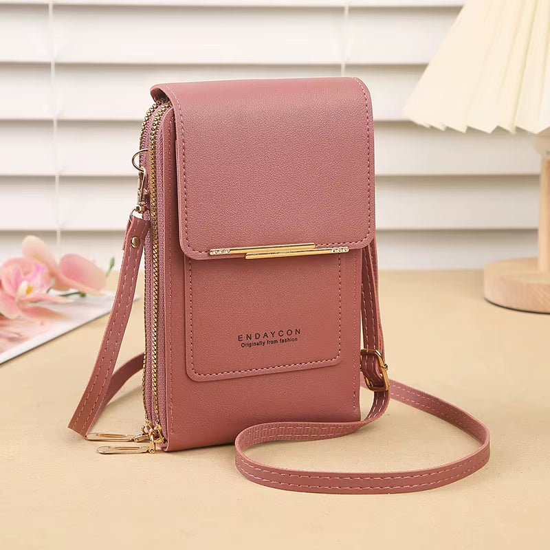Crazy Bag Fashion Touch Screen Lock Cell Phone Crossbody – Women’s Anti-Theft Leather Mobile Phone & Card Holder Shoulder Bag | CR8MODE