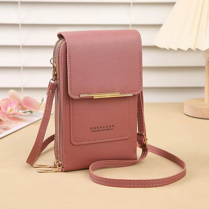 Crazy Bag Fashion Touch Screen Lock Cell Phone Crossbody – Women’s Anti-Theft Leather Mobile Phone & Card Holder Shoulder Bag | CR8MODE