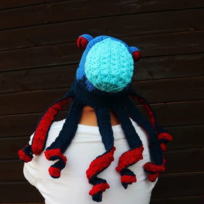 New Creative Hip Hop Octopus Knit Hat – Funny 3D Tentacle Beanie Cap with Cartoon Eyes | Men & Women Halloween Party Couples Skull Cap