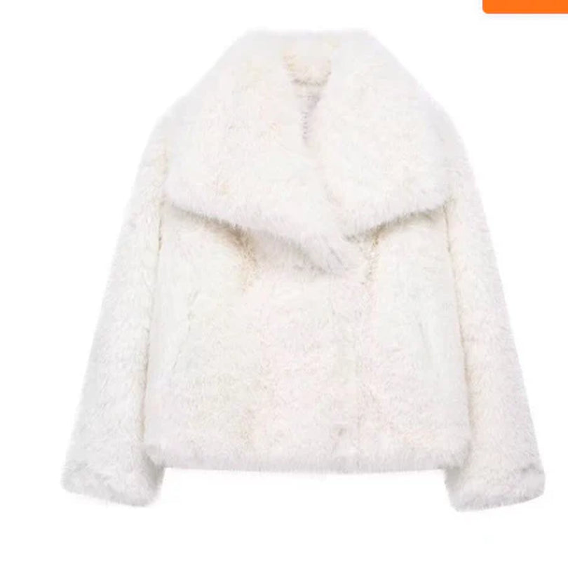Winter Plush Coat – Women’s Fashion Thicken Lapel Jacket | Casual Long Sleeve Outwear Tops in XS–L | CR8MODE