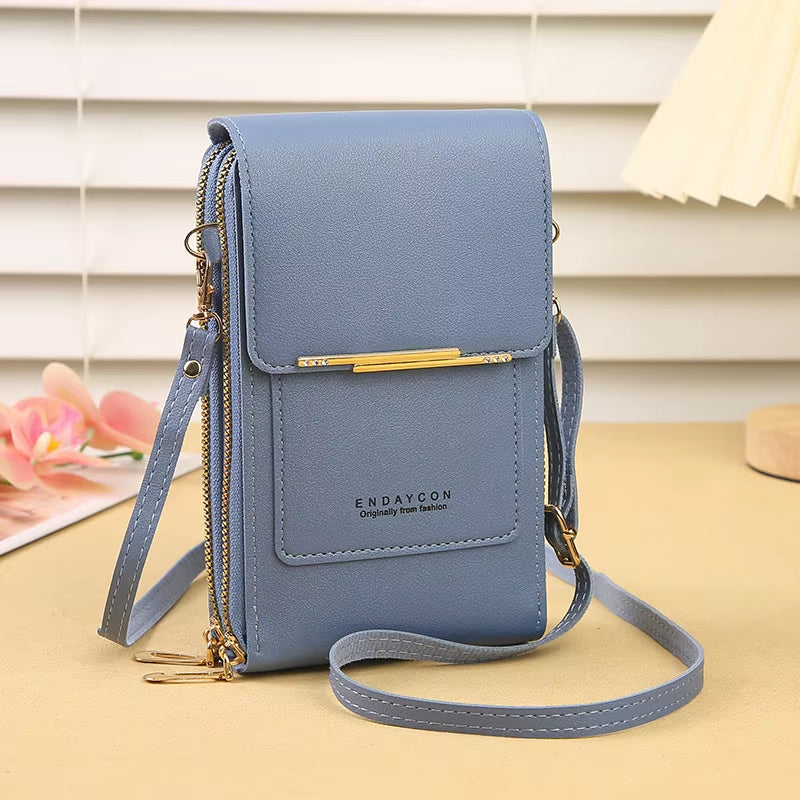 Crazy Bag Fashion Touch Screen Lock Cell Phone Crossbody – Women’s Anti-Theft Leather Mobile Phone & Card Holder Shoulder Bag | CR8MODE