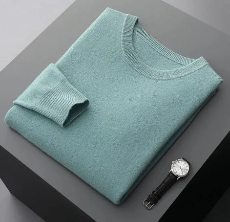 Men's Round-neck Long-sleeved Knitted Sweater