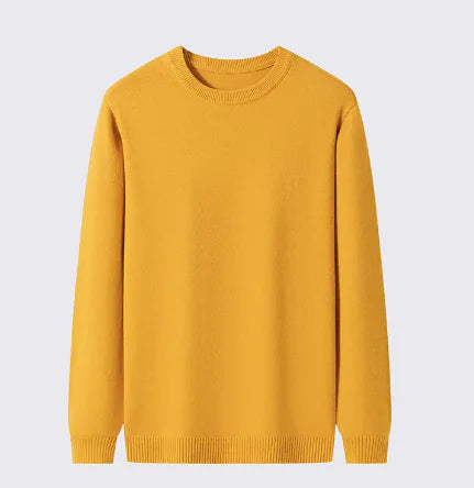 Men's Round-neck Long-sleeved Knitted Sweater