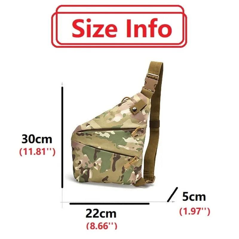 Camouflage Tactical Chest Bag – Waterproof Nylon Crossbody Shoulder Bag for Men | Outdoor Hiking, Camping & Travel Messenger Pack – CR8MODE