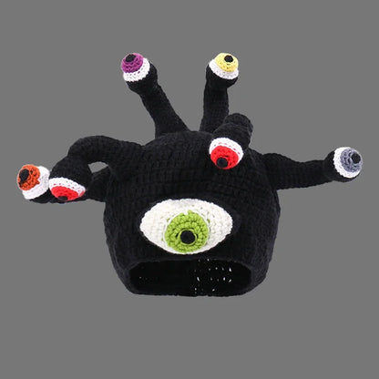 New Creative Hip Hop Octopus Knit Hat – Funny 3D Tentacle Beanie Cap with Cartoon Eyes | Men & Women Halloween Party Couples Skull Cap