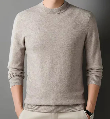 Men's Round-neck Long-sleeved Knitted Sweater